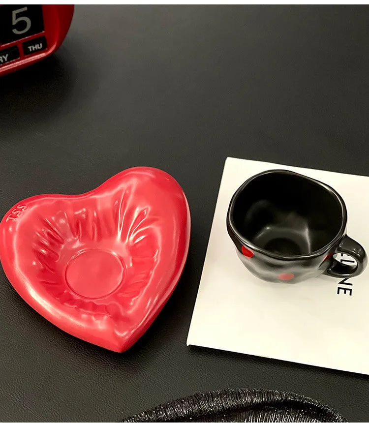 Heart Porcelain Cup & Saucer