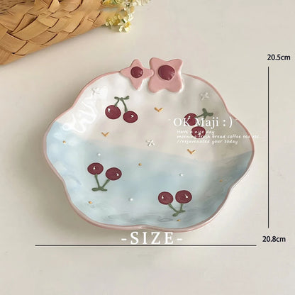 Floral Rainbow Ceramic Plates