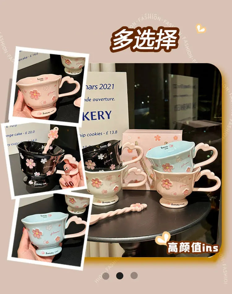 Sakura Flower Ceramic Coffee Cup