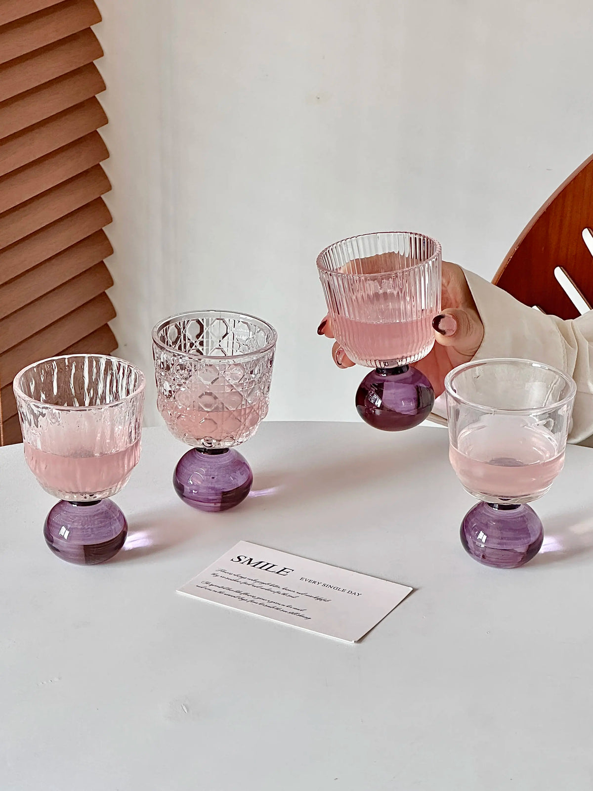 Cute Ball Base Glass Creative Mid-Century Whiskey Cup Baijiu Cup Tea Drinking Cup Juice Cup