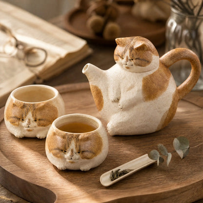 Cartoon Cat Ceramic Tea Set