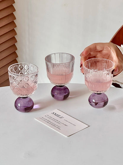 Cute Ball Base Glass Creative Mid-Century Whiskey Cup Baijiu Cup Tea Drinking Cup Juice Cup