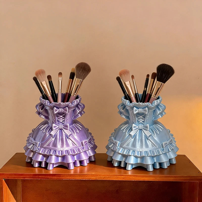 3D Printed Jewelry Tray Princess Dress Shape Makeup Brush Holder Jewelry Display Case Watches/Keys Storage Box Birthday Gifts