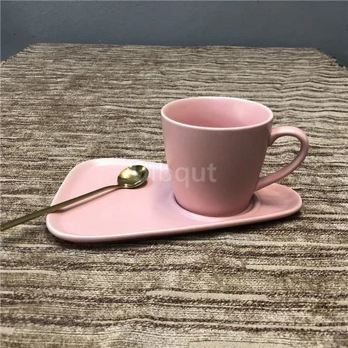 Luxury Ceramic Coffee Cup, Spoon & Saucer Set