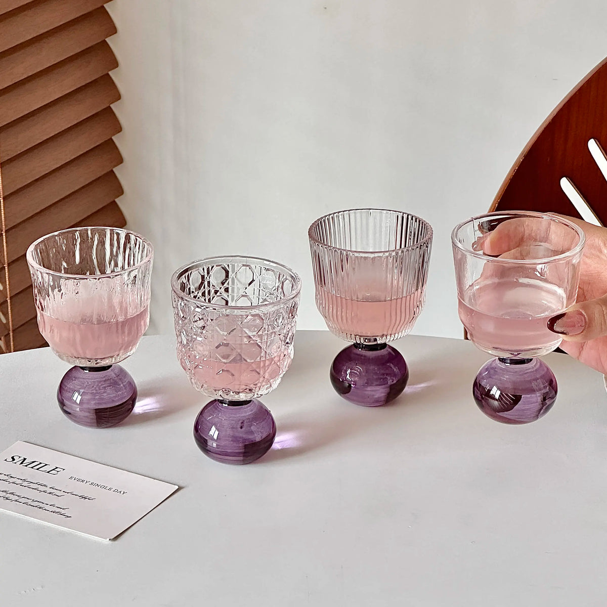 Cute Ball Base Glass Creative Mid-Century Whiskey Cup Baijiu Cup Tea Drinking Cup Juice Cup