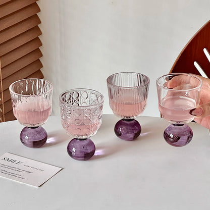 Cute Ball Base Glass Creative Mid-Century Whiskey Cup Baijiu Cup Tea Drinking Cup Juice Cup
