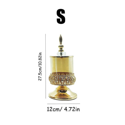Crystal-Style Glass Candy Jar with Lid