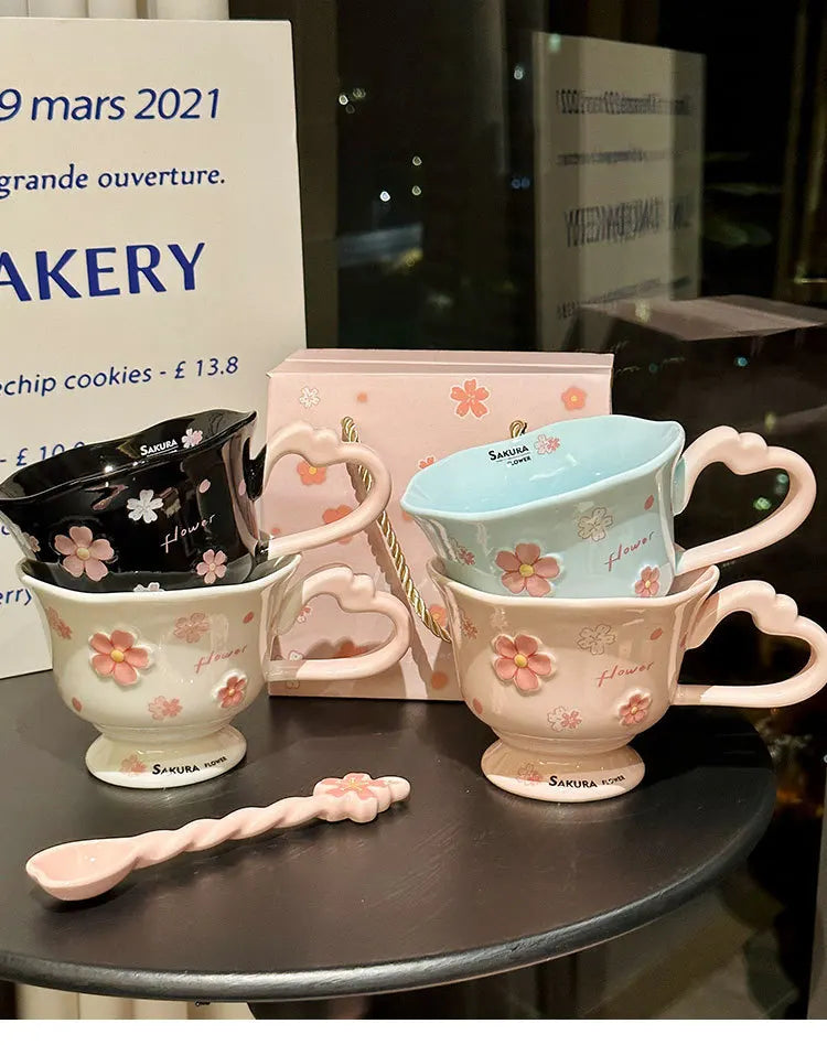 Sakura Flower Ceramic Coffee Cup