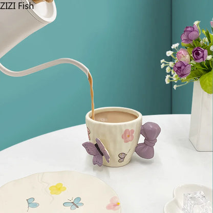 Bowknot Ceramic Cup & Saucer