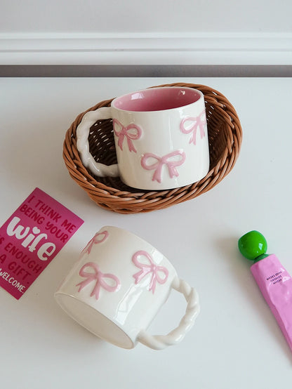 Twisted-Handle Bow Ceramic Mug