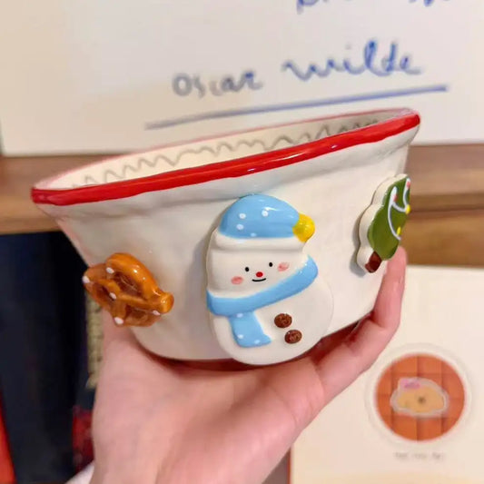 Snowman Ceramic Yogurt Bowl