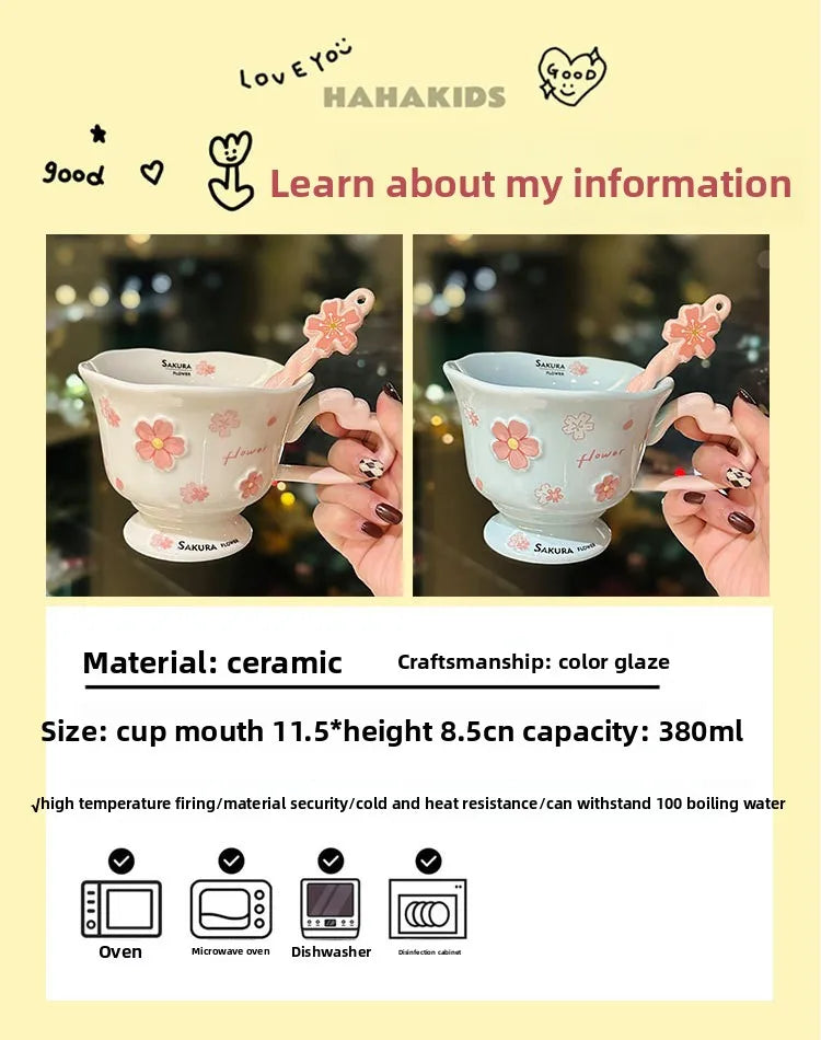 Sakura Flower Ceramic Coffee Cup