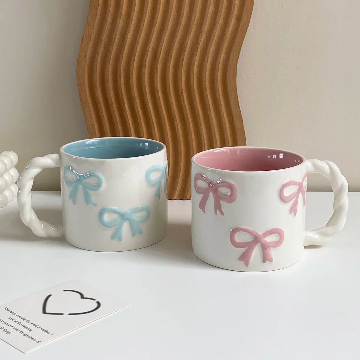 Twisted-Handle Bow Ceramic Mug