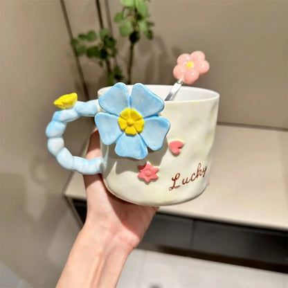 3D Flower Ceramic Mug