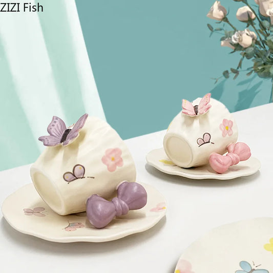 Bowknot Ceramic Cup & Saucer