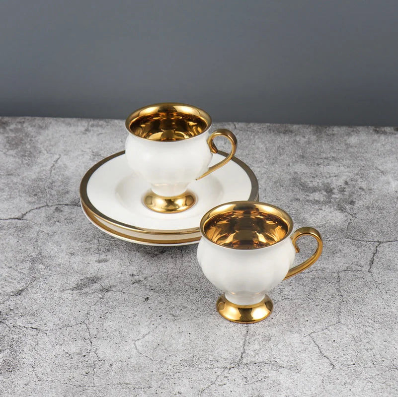 Embossed Turkish Coffee Cup Set – 2 Pieces