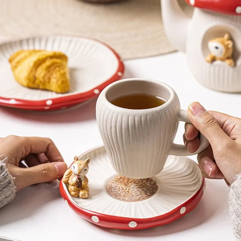 Squirrel & Chestnut Ceramic Cup