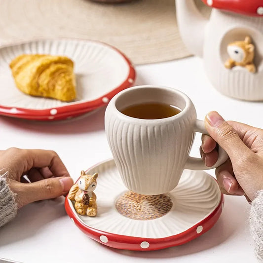 Squirrel & Chestnut Ceramic Cup