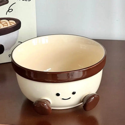Footed Ceramic Ramen Bowl