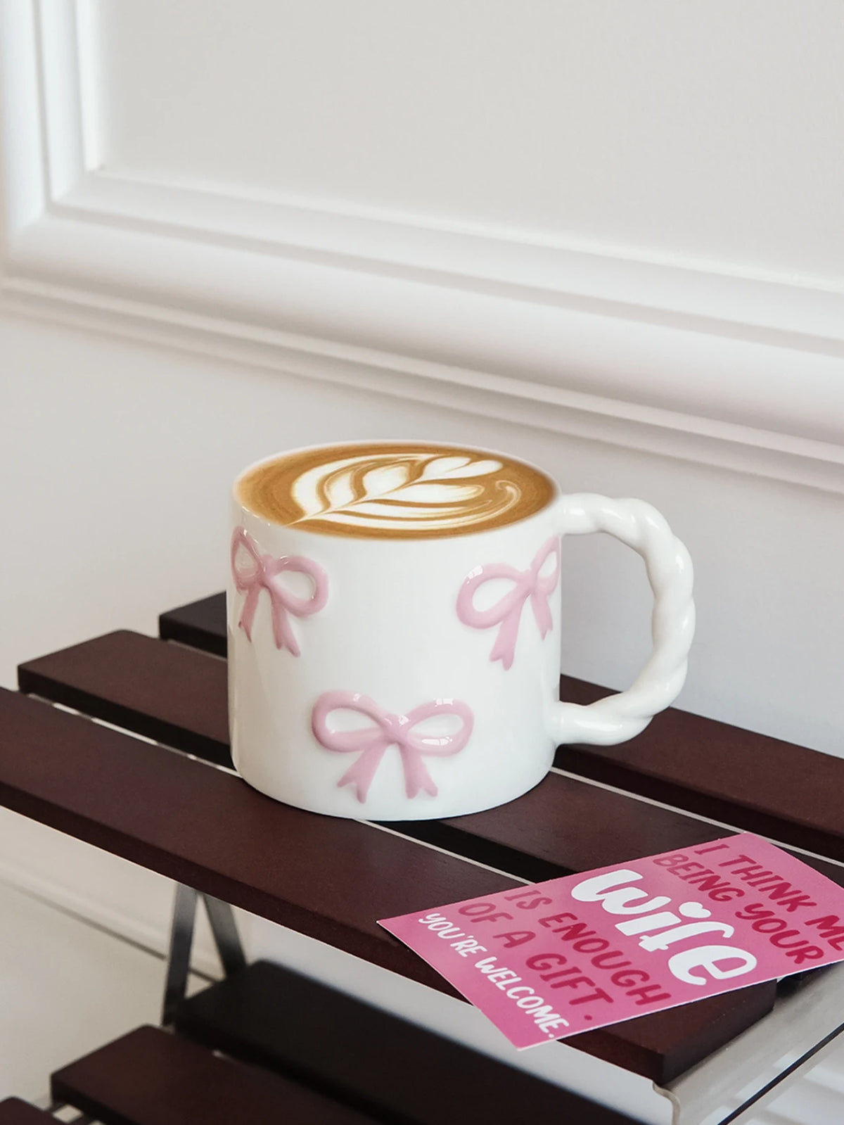 Twisted-Handle Bow Ceramic Mug
