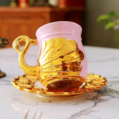 Pink Swan Ceramic Coffee Cup