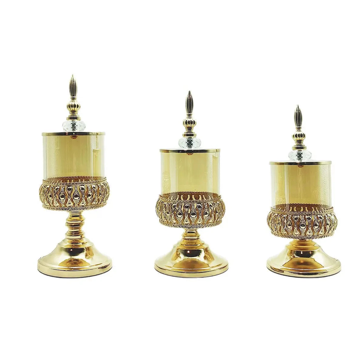 Crystal-Style Glass Candy Jar with Lid
