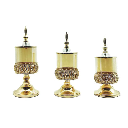 Crystal-Style Glass Candy Jar with Lid