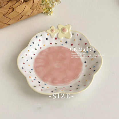 Floral Rainbow Ceramic Plates