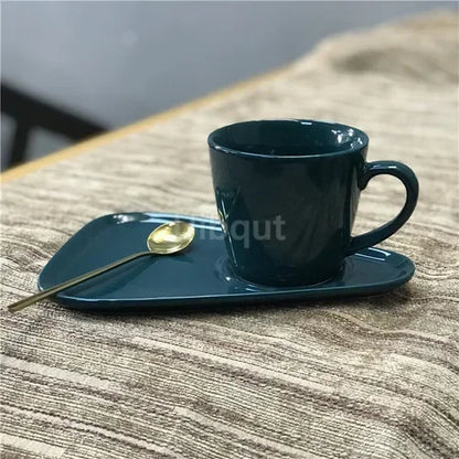Luxury Ceramic Coffee Cup, Spoon & Saucer Set