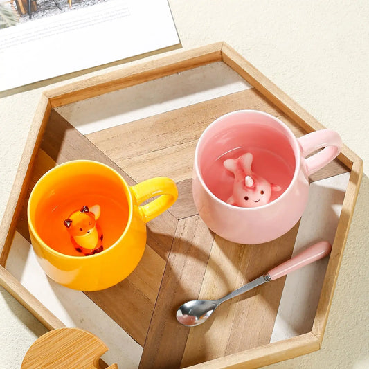 Kawaii Unicorn Mug with Lid & Spoon