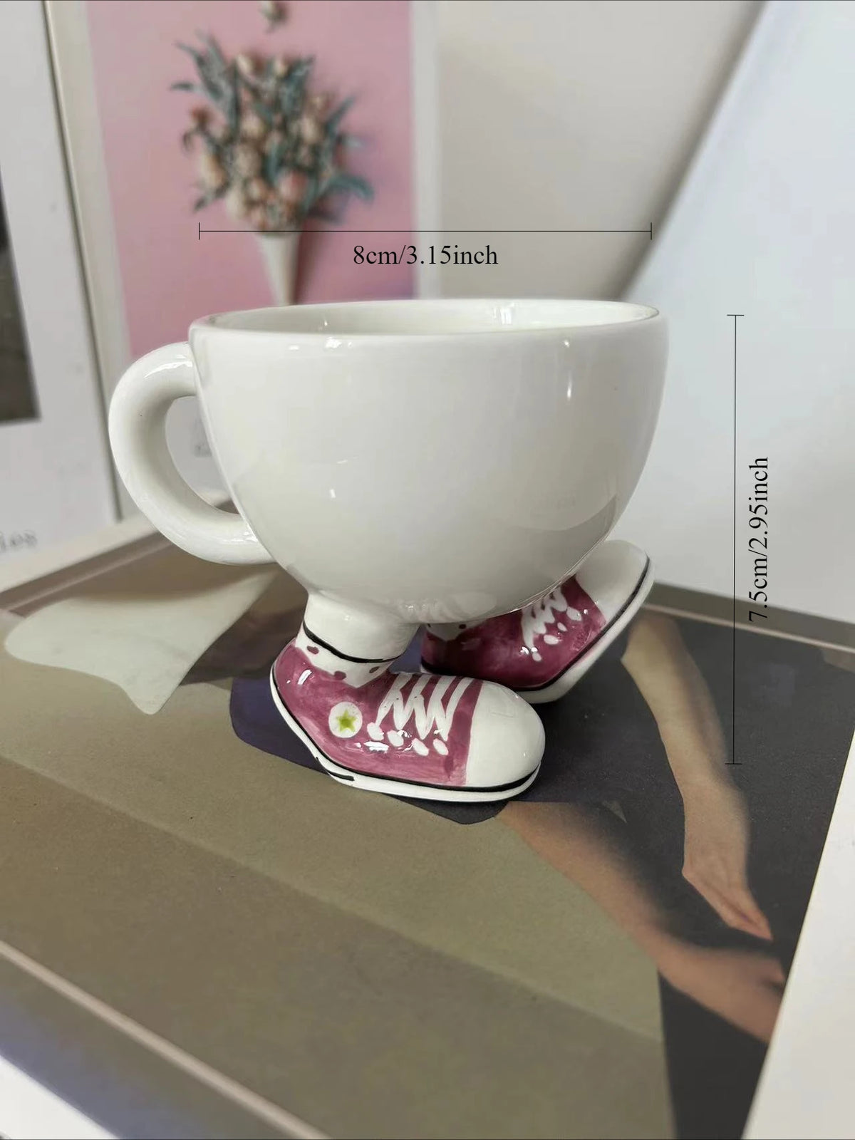 Creative Sneakers Feet Ceramic Coffee Mug Ornaments Living Room Kitchen Tea Cup Egg Cup Cartoon Funny Storage Ornaments Crafts