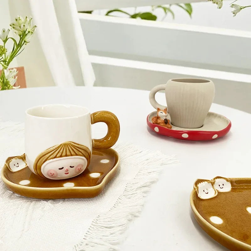 Squirrel & Chestnut Ceramic Cup