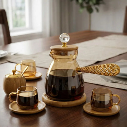 Glass Turkish Coffee Pot with Base – 350ml