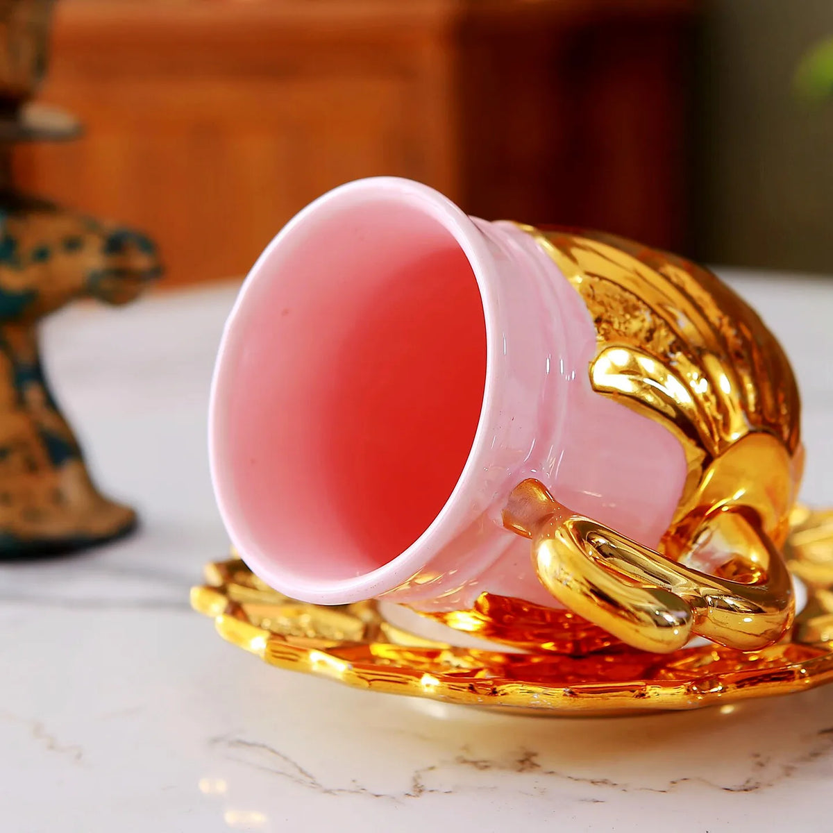 Pink Swan Ceramic Coffee Cup