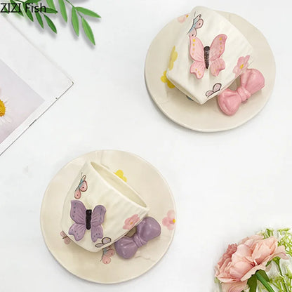 Bowknot Ceramic Cup & Saucer