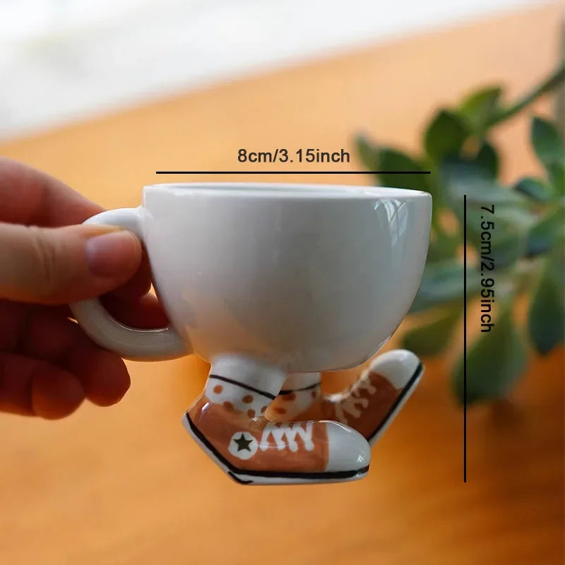 Creative Sneakers Feet Ceramic Coffee Mug Ornaments Living Room Kitchen Tea Cup Egg Cup Cartoon Funny Storage Ornaments Crafts
