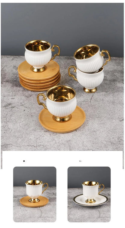 Embossed Turkish Coffee Cup Set – 2 Pieces