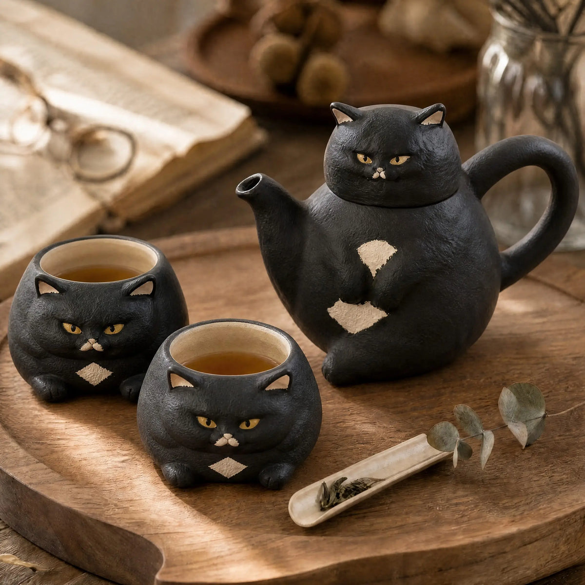 Cartoon Cat Ceramic Tea Set