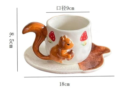 Squirrel Ceramic Cup & Saucer