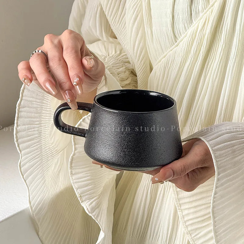 Bow Shaped Ceramic Coffee Cups and Plates Water Cup Milk Mug Home Breakfast Cup Flower Tea Cups Afternoon Tea Mug Coffee Mugs