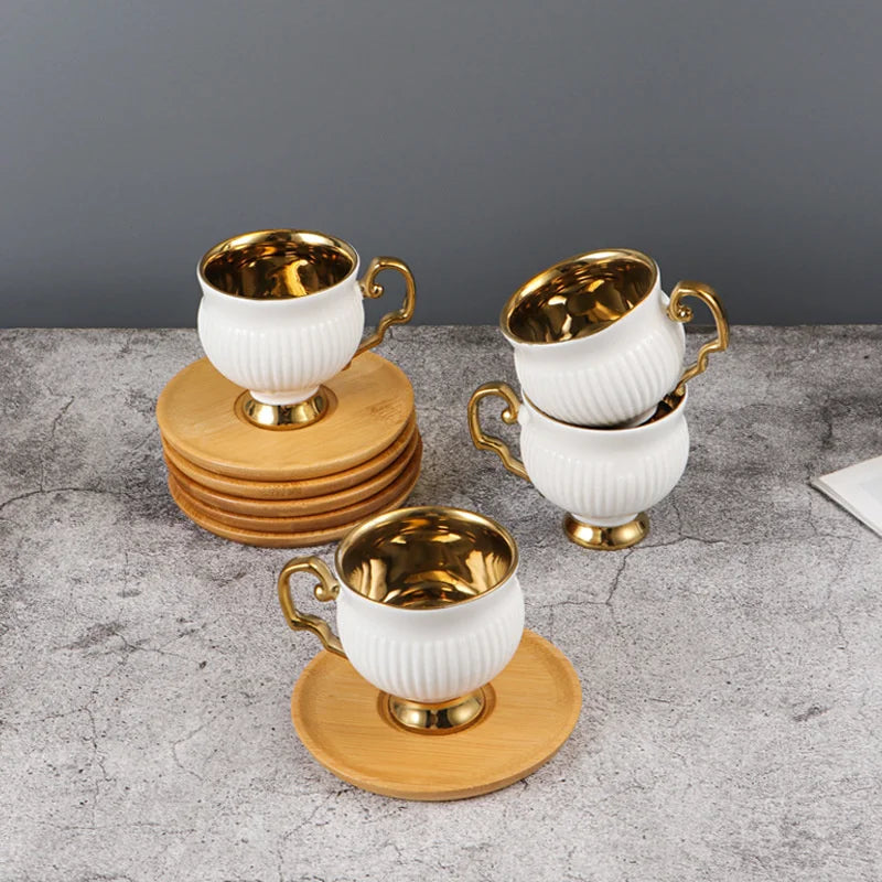 Embossed Turkish Coffee Cup Set – 2 Pieces