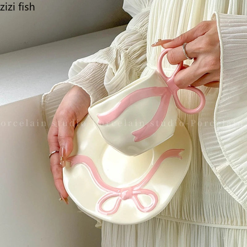 Bow-Shaped Ceramic Coffee Cup