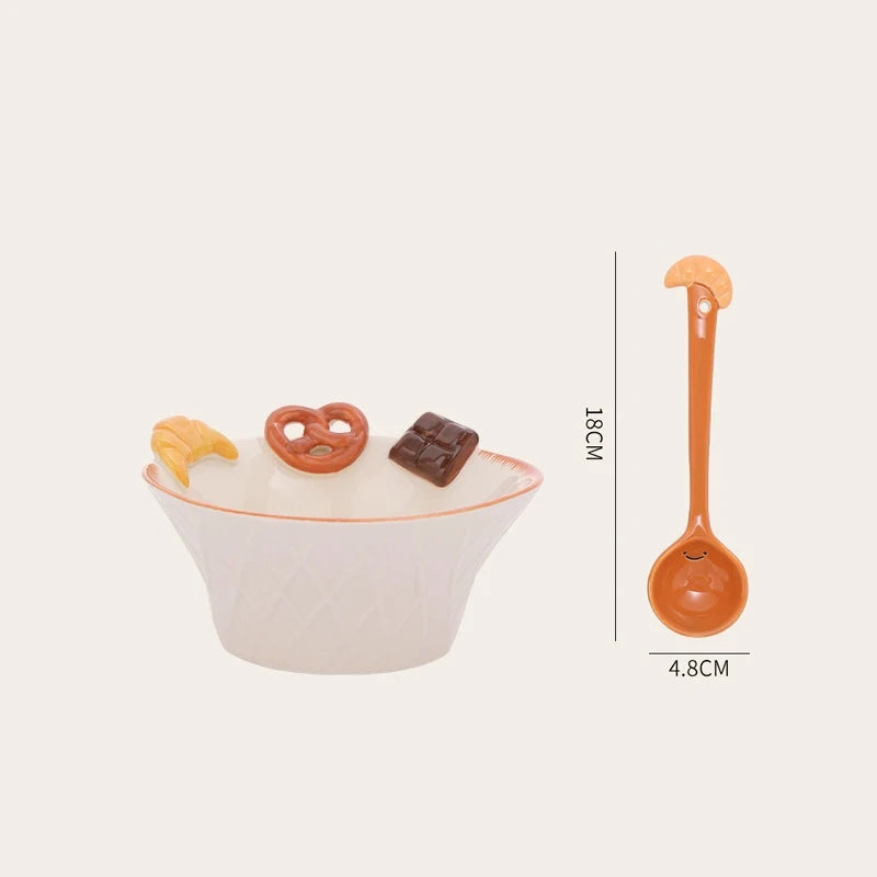Bread-Shaped Ceramic Dessert Plate