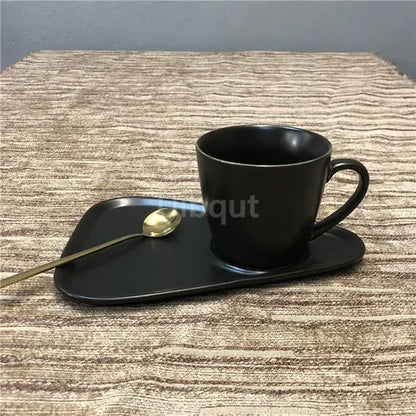 Luxury Ceramic Coffee Cup, Spoon & Saucer Set