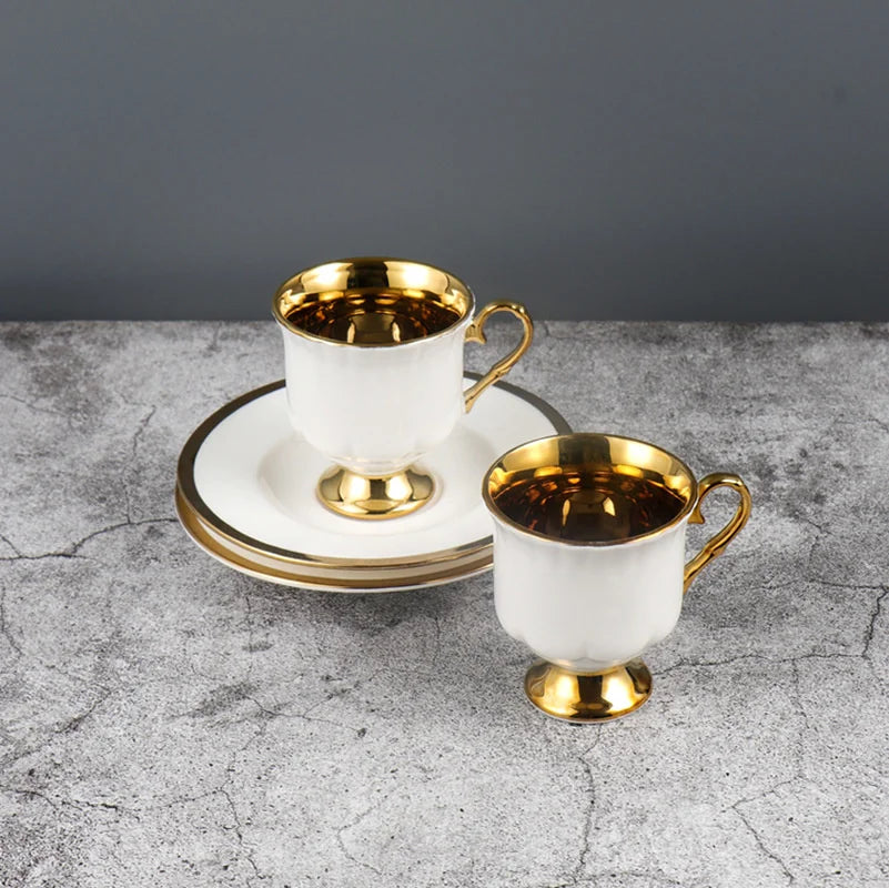 Embossed Turkish Coffee Cup Set – 2 Pieces