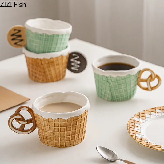 Cookie  shaped Cute Ceramic Mug set