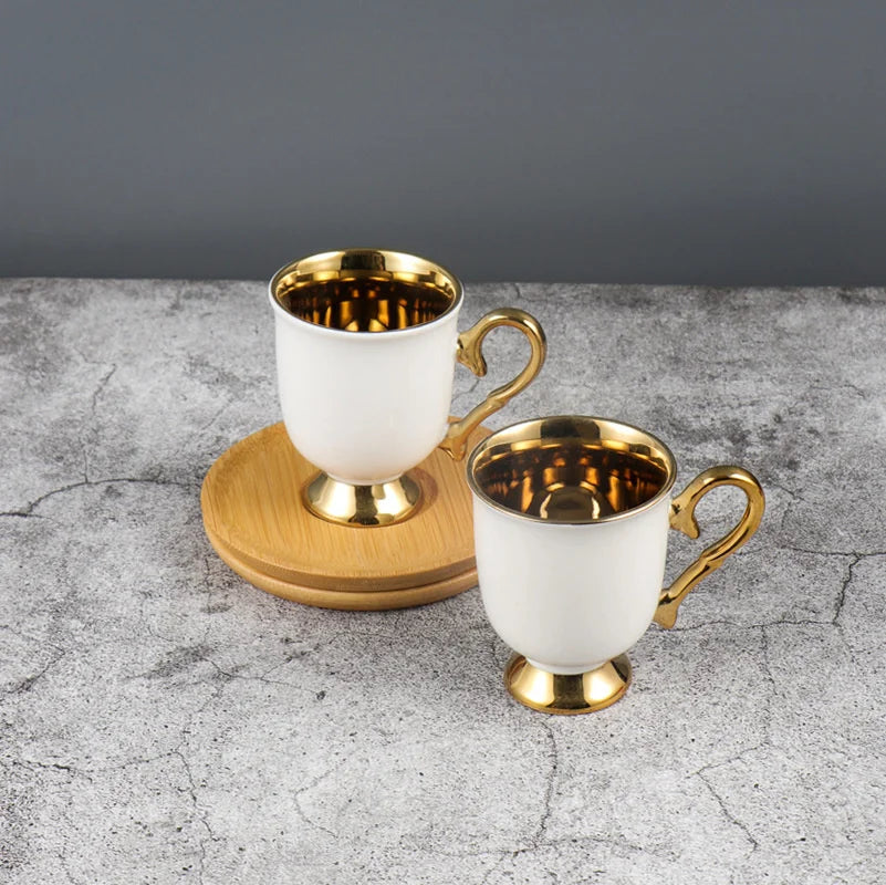 Embossed Turkish Coffee Cup Set – 2 Pieces