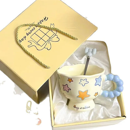 Colorful Flower Ceramic Coffee Cup