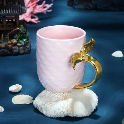 Golden Mermaid Ceramic Coffee Mug