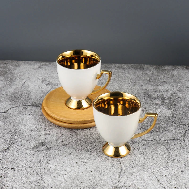 Embossed Turkish Coffee Cup Set – 2 Pieces
